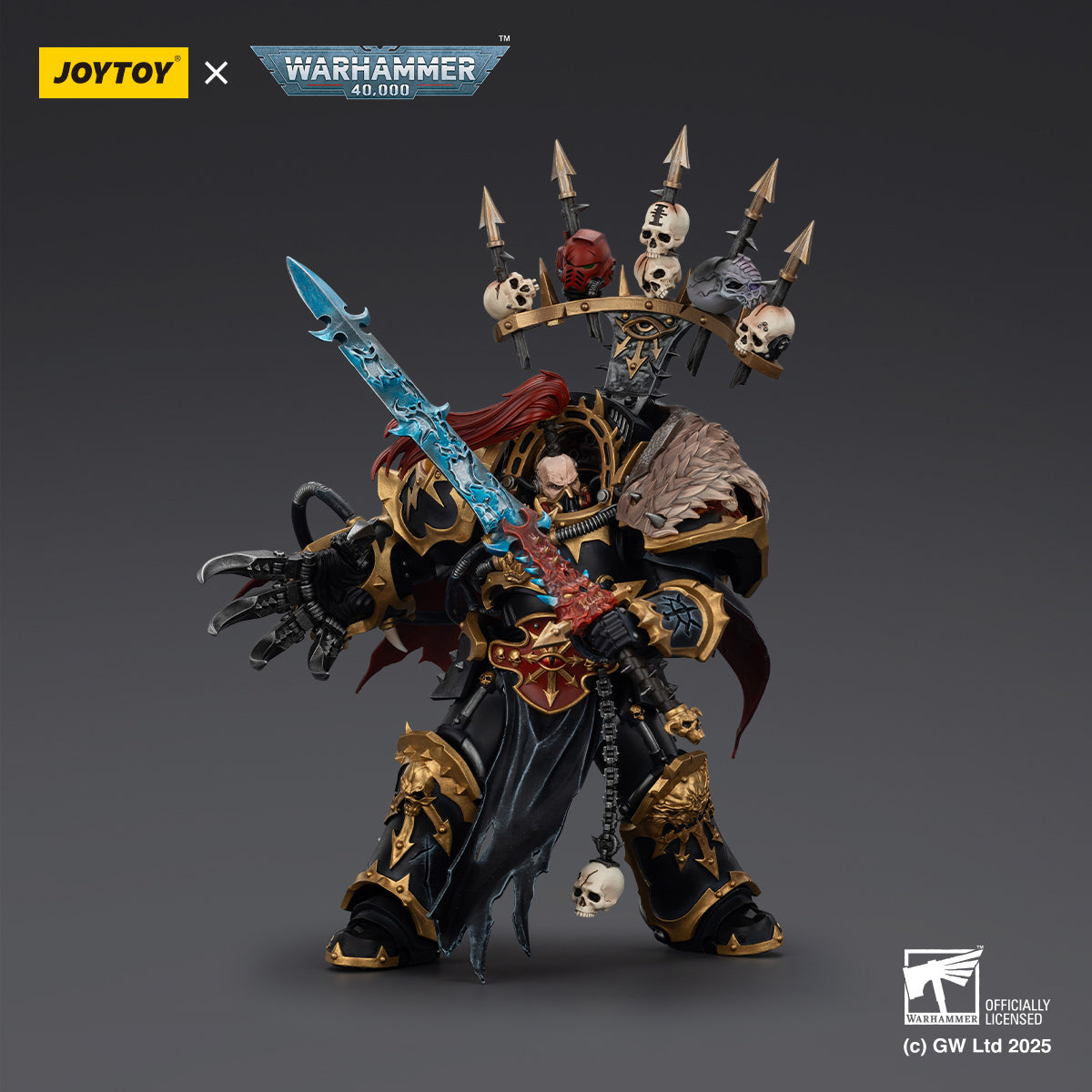 JOYTOY Warhammer JT02922 Black Legion Abaddon the Despoiler with Drach'nyen and the Talon of Horus 1/18 Scale Action Figure