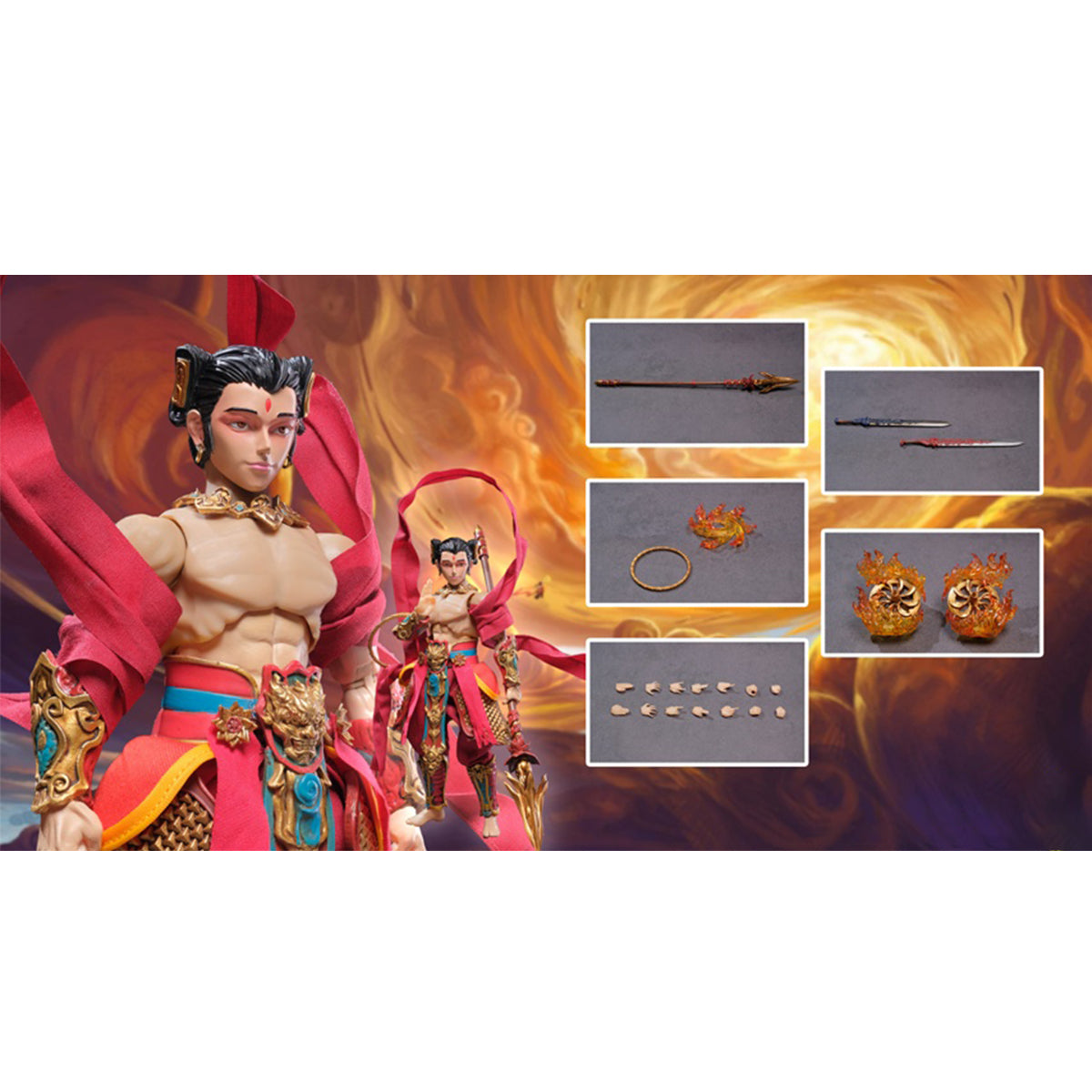 JOYMAN 1/12 Three Altars Sea Assembly Great God Nezha Third Prince Action Figures