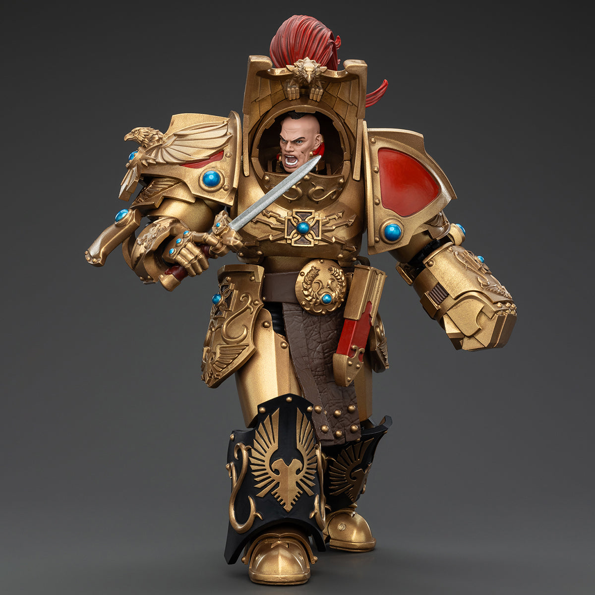 JOYTOY Warhammer The Horus Heresy Legio Custodes Aquilon Terminator Squad Aquilon with twin-linked Adrathic Destructor Action Figures