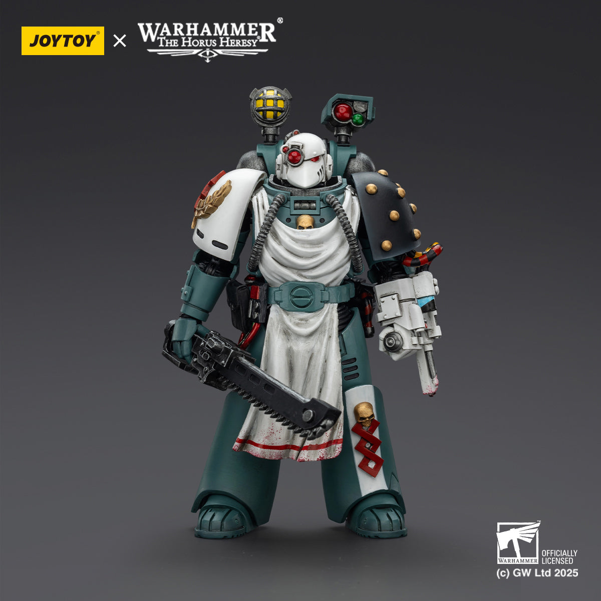 JOYTOY Imperial Fists Legion Apothecary/Sons of Horus Legion Apothecary & Legion Champion & Cataphractii Praetor with Combi-Melta and Power Maul 1/18 Scale Action Figure