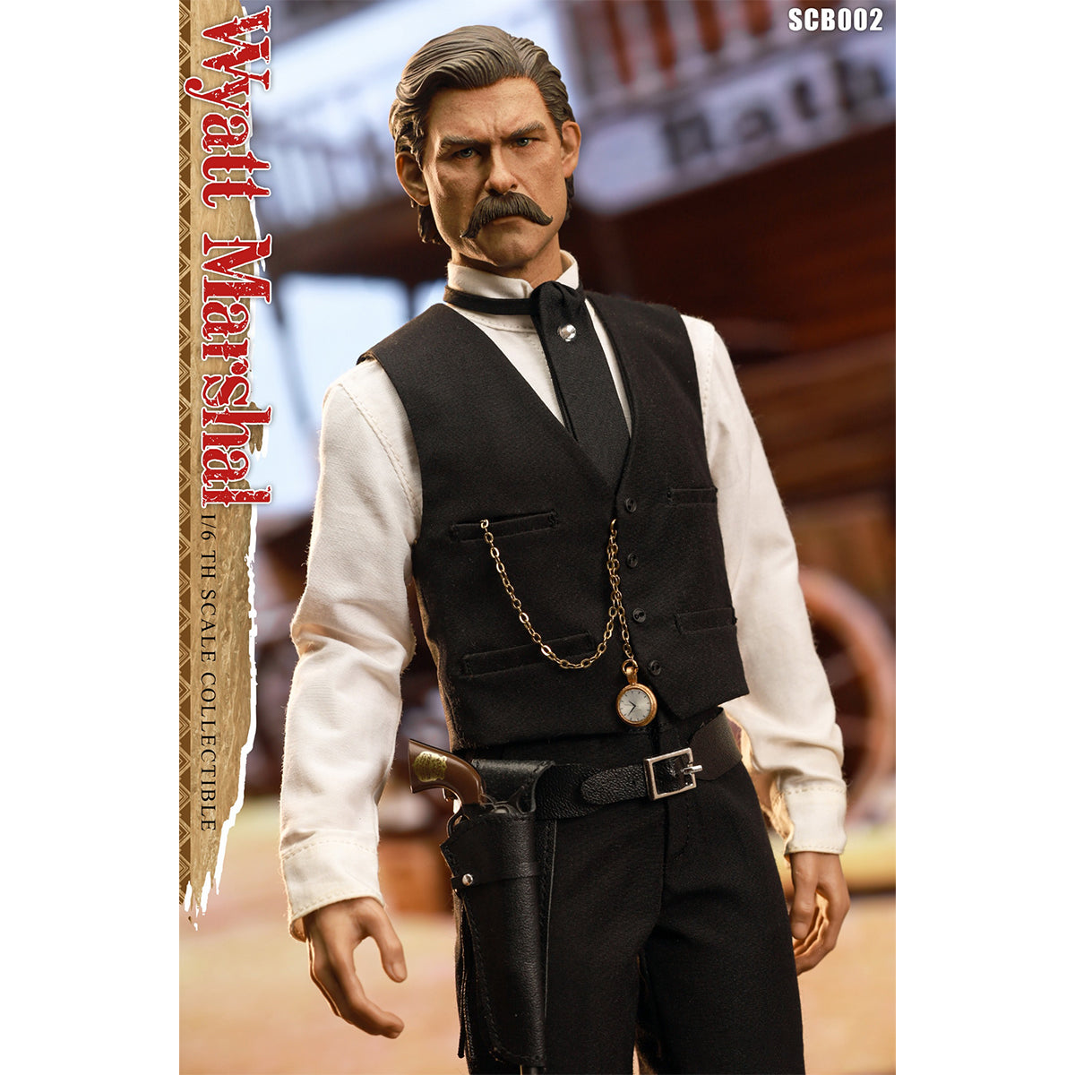 SNAKE TOYS Western Cowboy Tombstone Wyatt Marshal Deluxe Edition Double Head Sculpt Action Figure