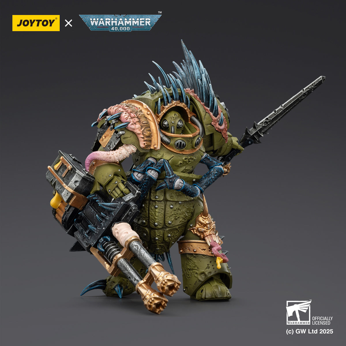 JOYTOY Warhammer Death Guard Blightlord Terminator & Plague Marine Icon bearer with Boltgun and Plague knife 1/18 Scale Action Figure