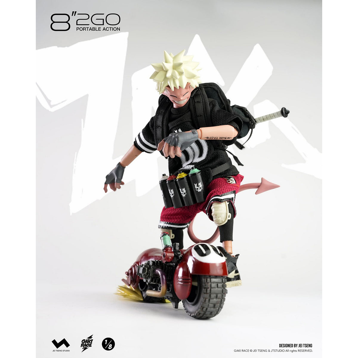JTstudio 2GO GAKIRACE ZAIKI 8-inches Action Figure & Vehicle Model