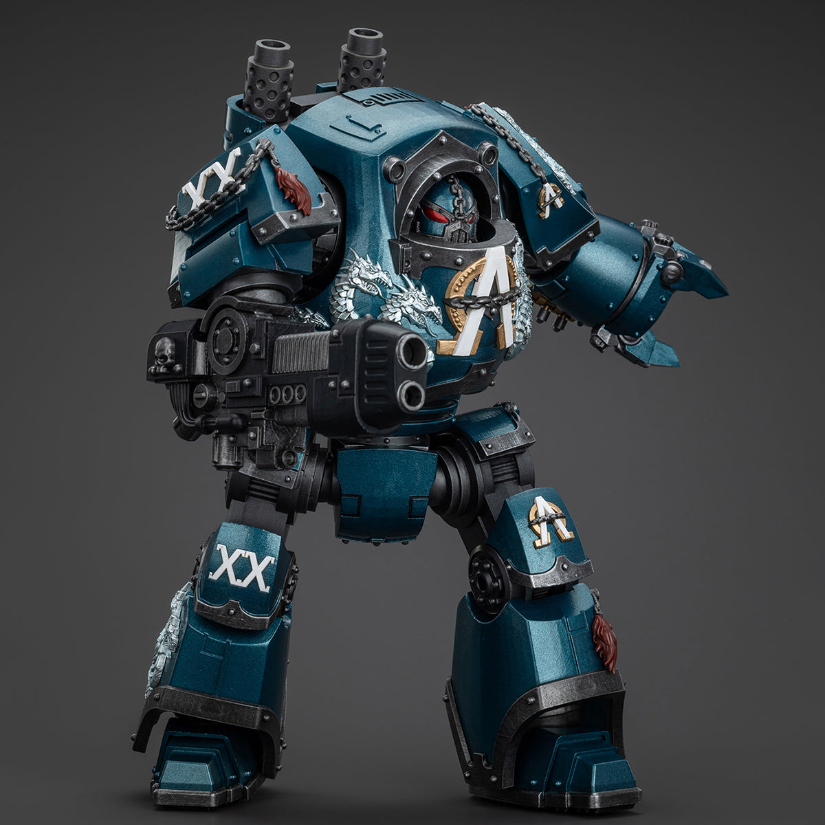 JOYTOY Warhammer The Horus Heresy Alpha Legion Contemptor Dreadnought with Gravis Plasma Cannon Action Figures