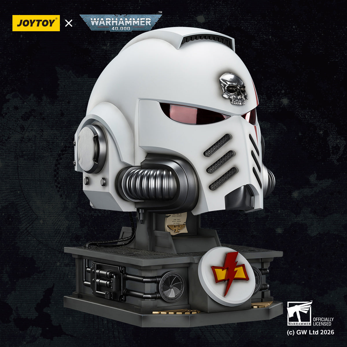 JOYTOY Warhammer 40,000 White Scars MkX Helmet & Display Stand 1/1 Scale Helmet Replica