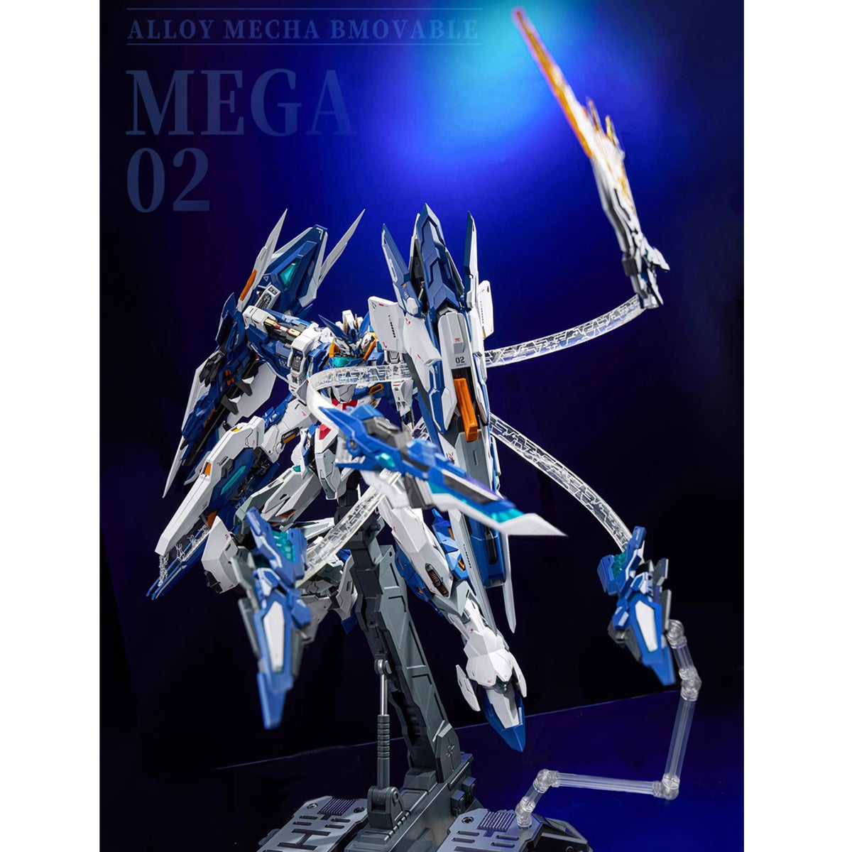 Nuclear Gold Reconstruction & Animester Crystal Envoy Unit 02 Wolf Warrior Mega Mode Alloy Mecha Bmovable 1/72 Scale Action Figure