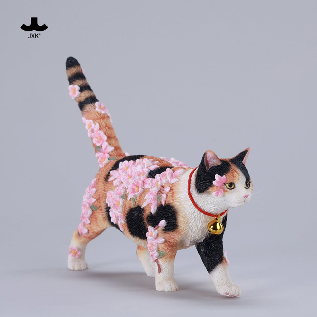 JXK, Cherry Blossom Cat, Static Animal Figurine