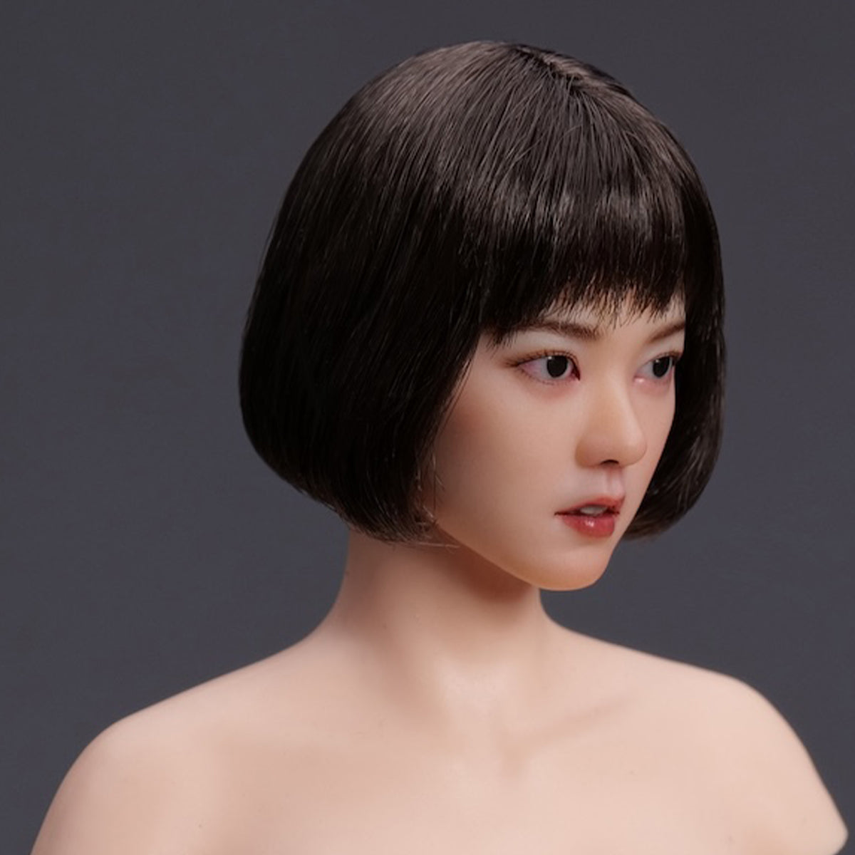 YMTOYS, Movable Eyes Asian Female Head Sculpt Wheat, For 12 Inches Figure