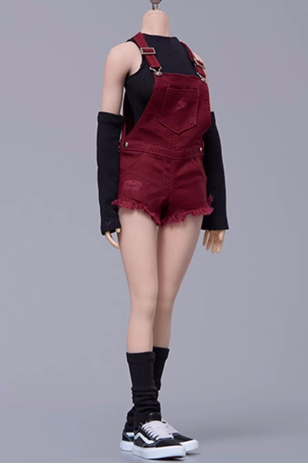 Cdtoys Female Figure Doll Clothes: Jujube Red Suspender Shorts For Female 12-inch Action Figure