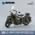 ZYTOYS ZY8038 1/6 motorcycle and bag options — ZY8038A motorcycle front view with windshield