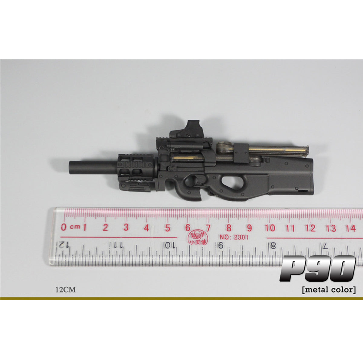 ZYTOYS, P90 Submachine Weapon Gun Model, Doll Accessory for 12-inches Action Figurine