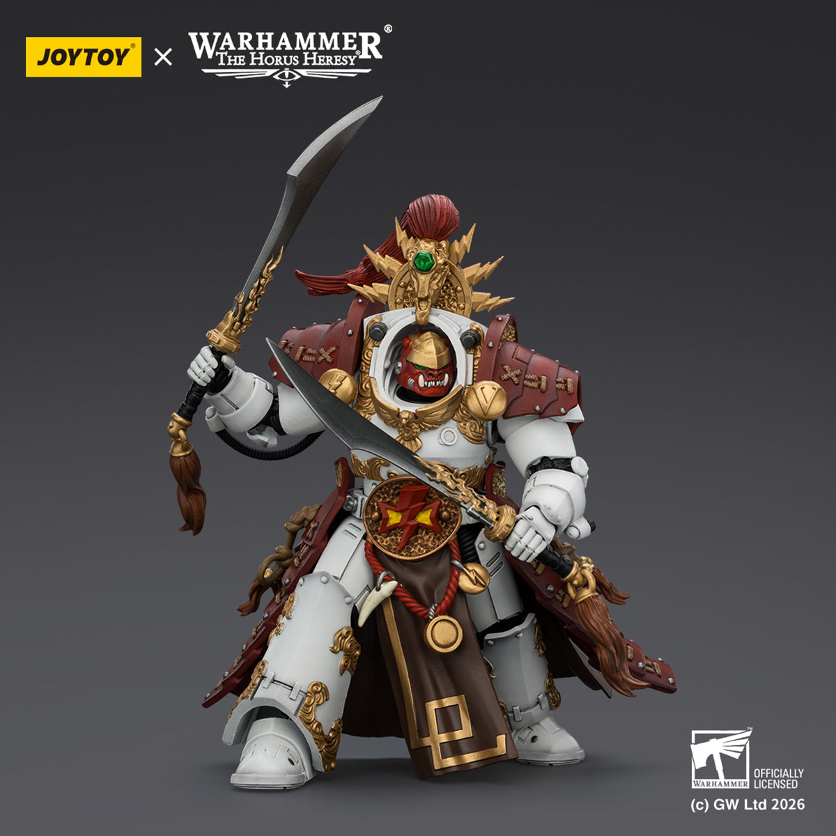JOYTOY Warhammer 40,000 White Scars Contemptor Dreadnought & Hibou Khan Seeker of Atonement & Qin Xa - Master of the Keshig 1/18 Scale Action Figure
