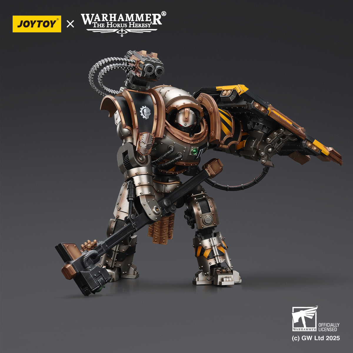 JOYTOY Iron Warriors Iron Circle Domitar-Ferrum Class Battle-automata with Karceri Battle Shield and Graviton Crusher JT02847 1/18 Scale Action Figure