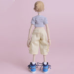 ATStory Figure Doll Clothes: Mecha Girl Short-Sleeve Crop Top - Gray For Action Figure