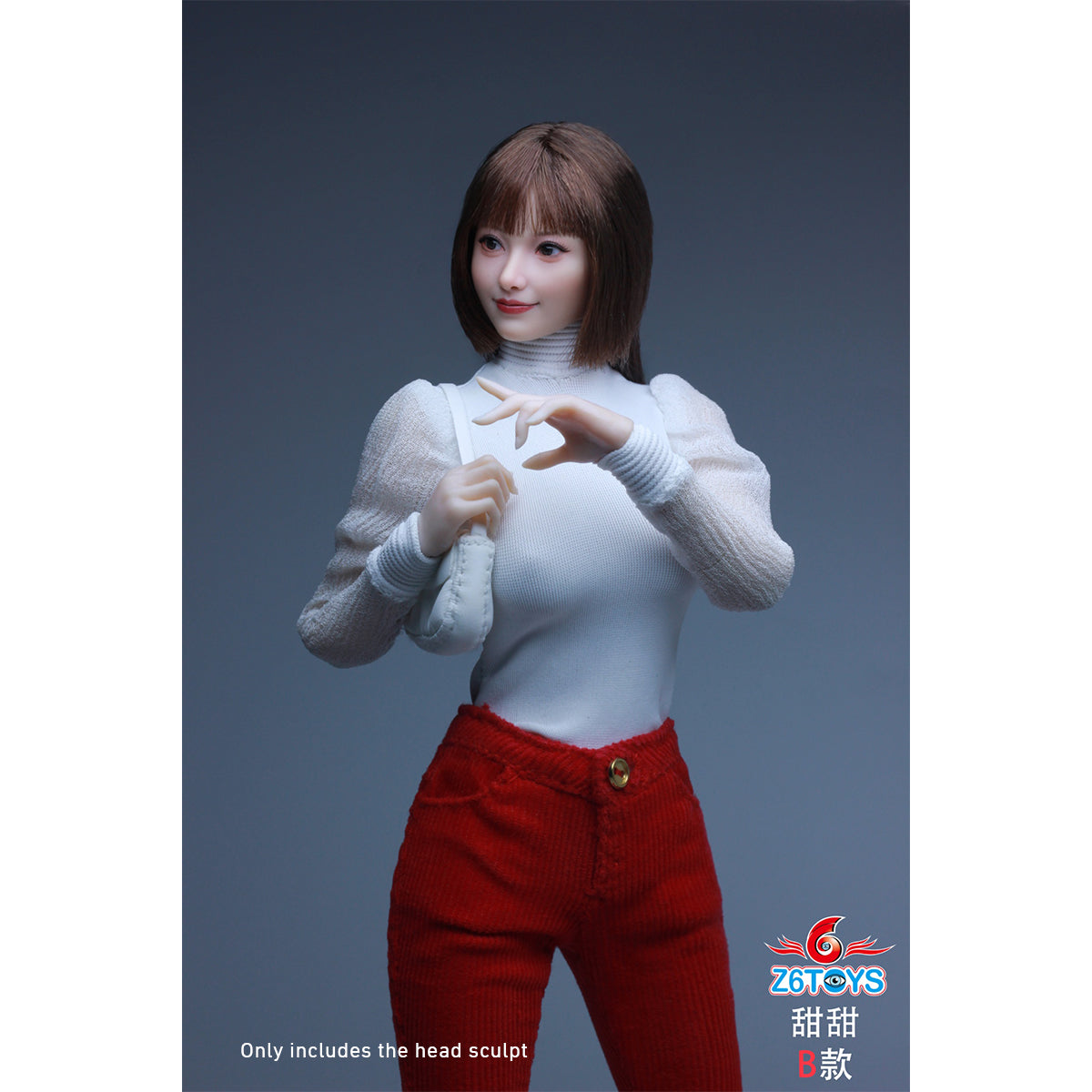 Z6TOYS Asian Movable-Eye Smiling Female Tiantian ZC021 Head Sculpt Accessory 1/6 Scale Fit Action Figure