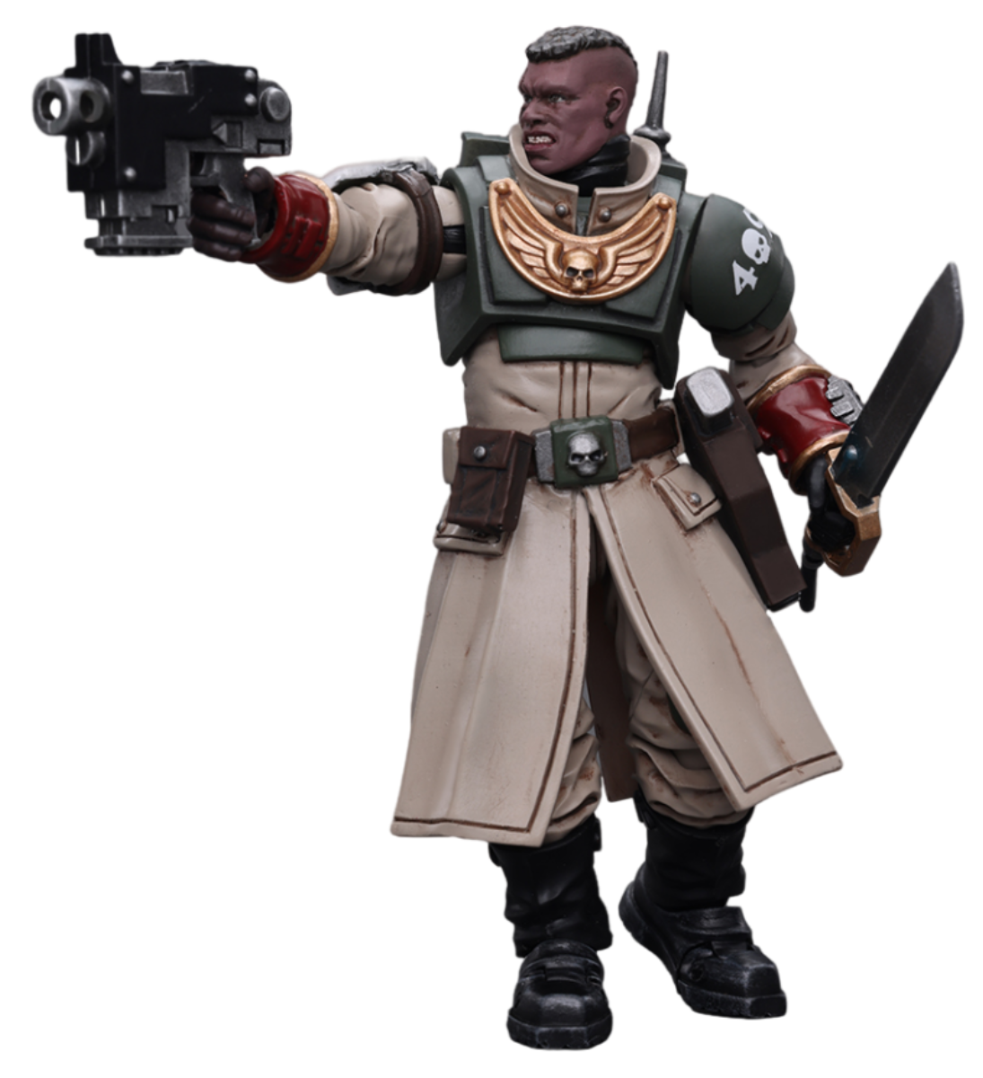 HiPlay JoyToy Warhammer 40K Collectible Figure: Astra Militarum Cadian Command Squad Commander with Power Sword 1:18 Scale Action Figures JT7905