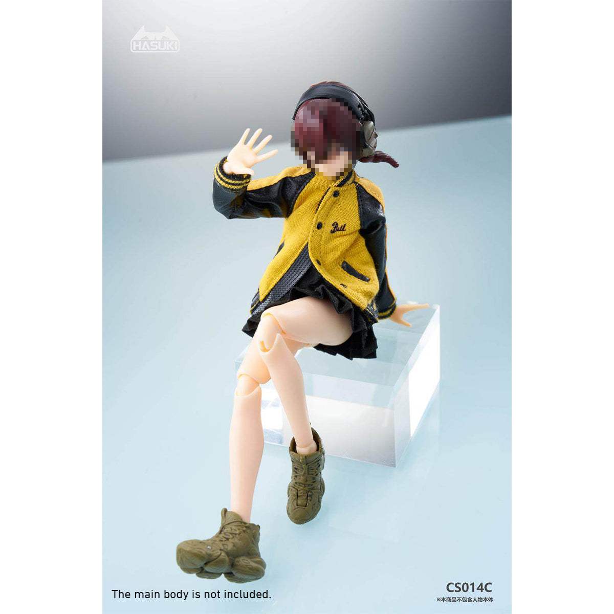 HASUKI Baseball Jacket and Pleated Skirt Set 1/12 Scale Mecha Lady Clothing Pack CS014 Doll Clothes Accessory Fit Action Figure