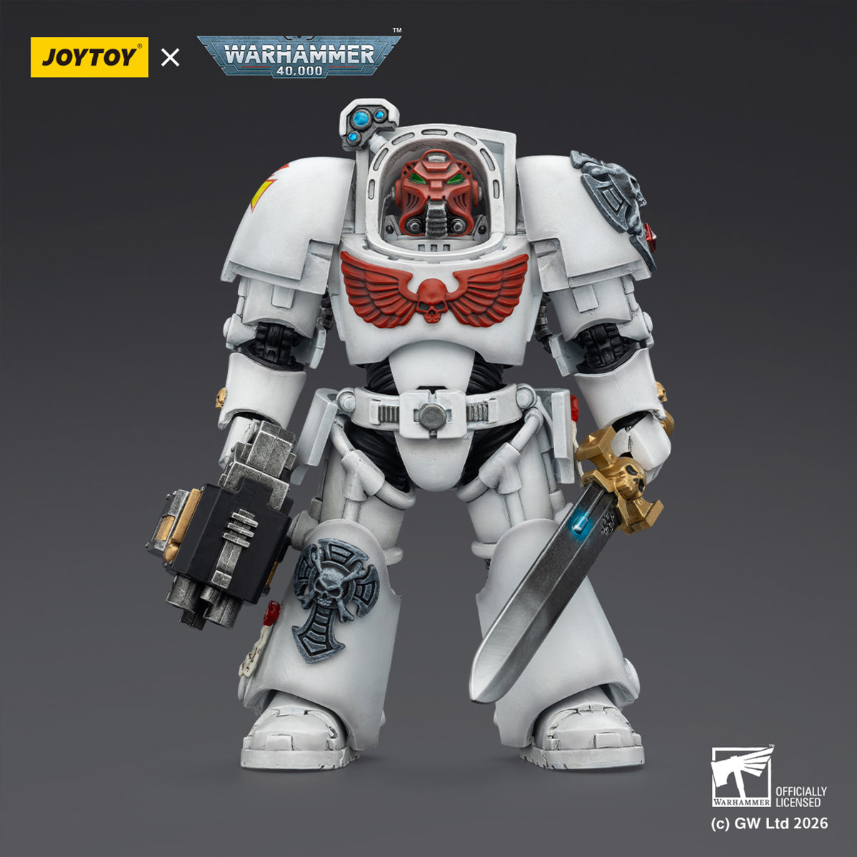JOYTOY Warhammer 40,000 White Scars Terminator with Power Fist and Assault Cannon & with Power Fist and Storm Bolter & with Power Sword and Storm Bolter Action Figure