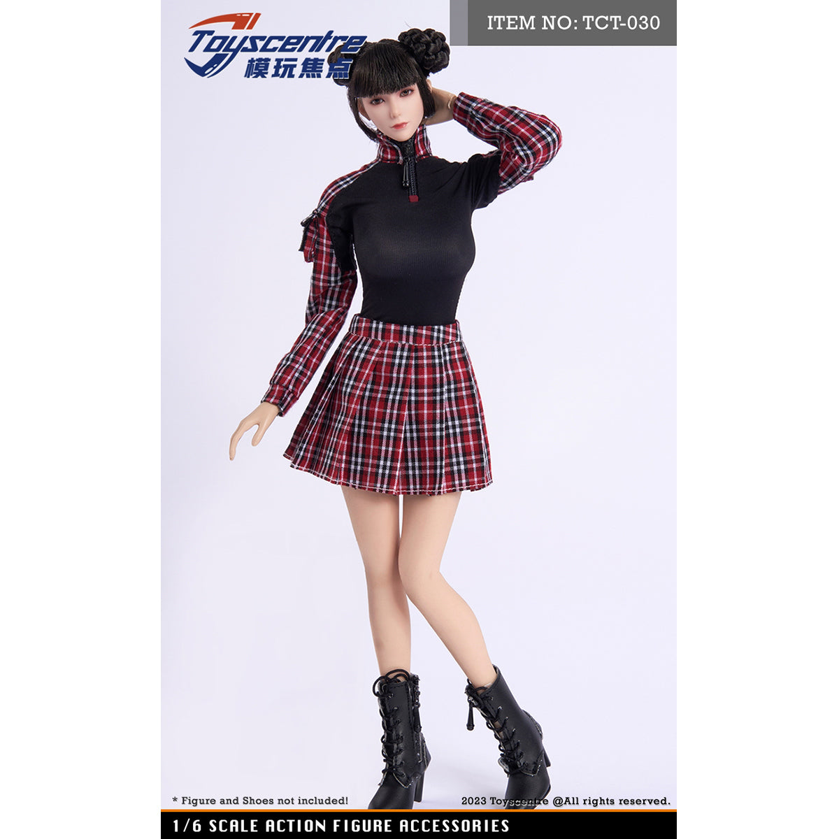 Toyscentre, Female Plaid Tops JK Skirt, Doll Clothes Accessory for 12-inches Action Figurine