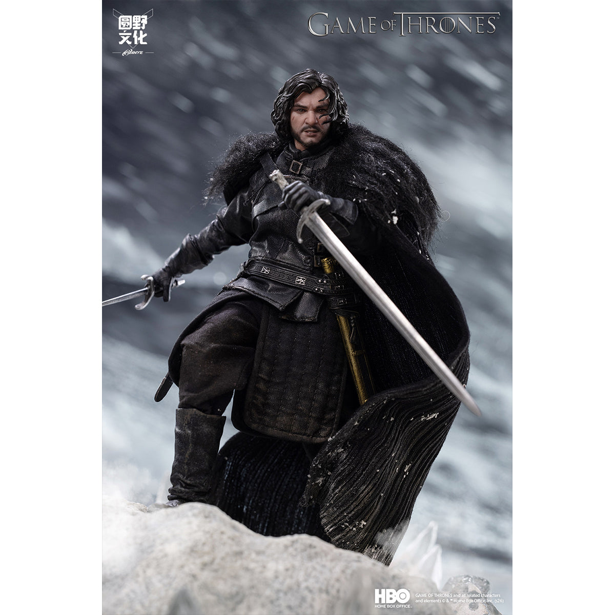 YUANYE CULTURE Game of Thrones Jon Snow & Direwolf & Accessory Pack 1/12 Scale Action Figure
