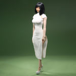 JLAOU DOLL Figure Doll Clothes: White Cheongsam Dress For Action Figure