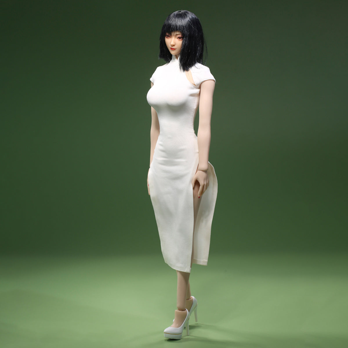 JLAOU DOLL Figure Doll Clothes: White Cheongsam Dress For Action Figure