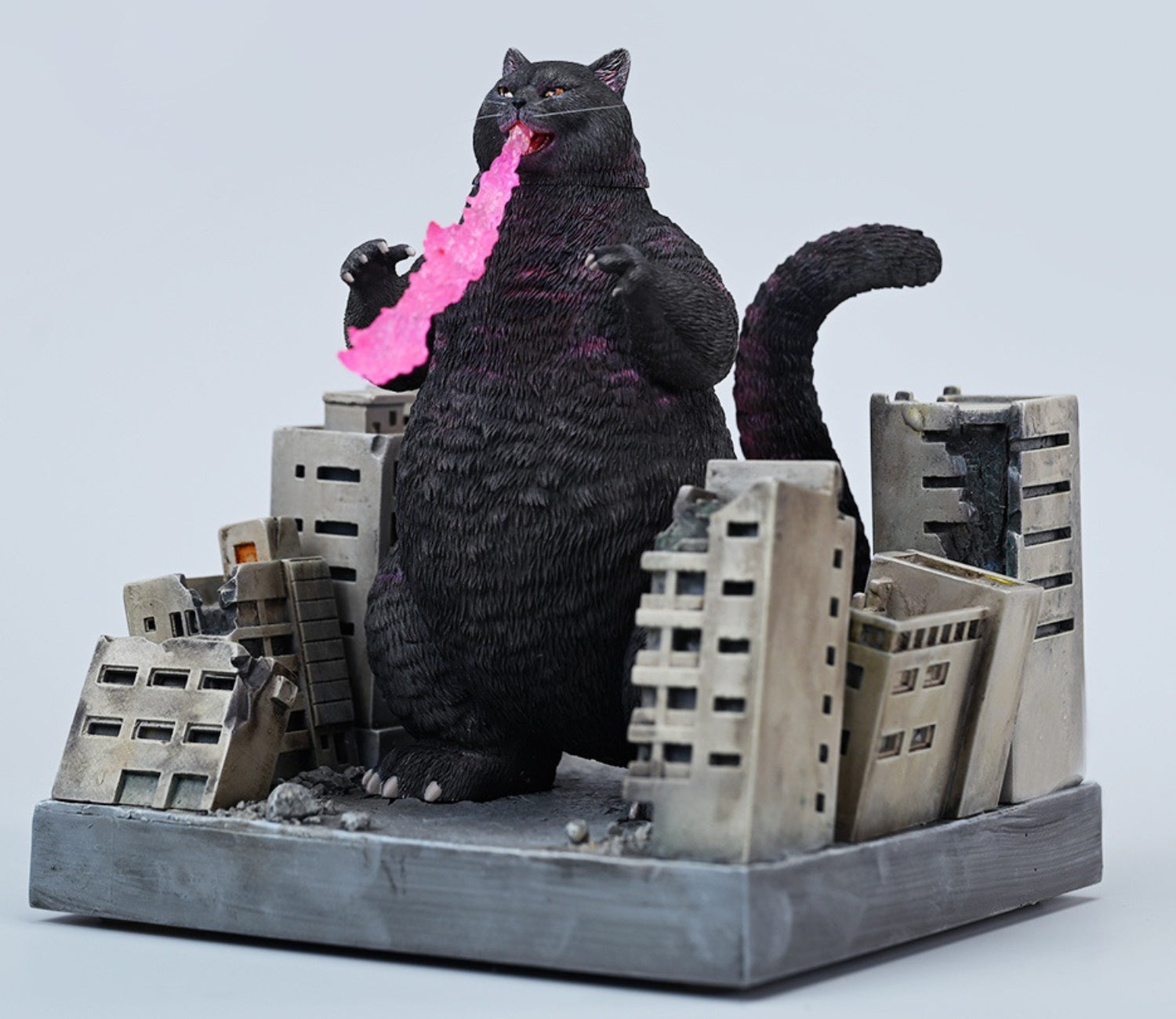 JXK JXK226c Meowzilla Base Expertly Hand-Painted Lifelike Animal Figurine