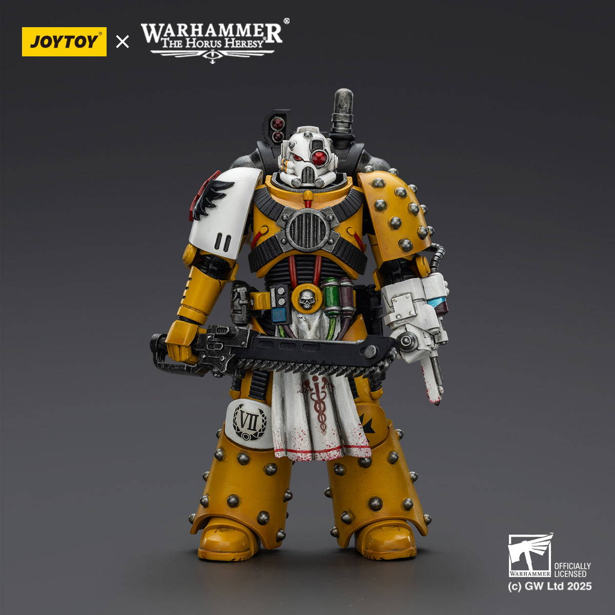 JOYTOY Imperial Fists Legion Apothecary/Sons of Horus Legion Apothecary & Legion Champion & Cataphractii Praetor with Combi-Melta and Power Maul 1/18 Scale Action Figure