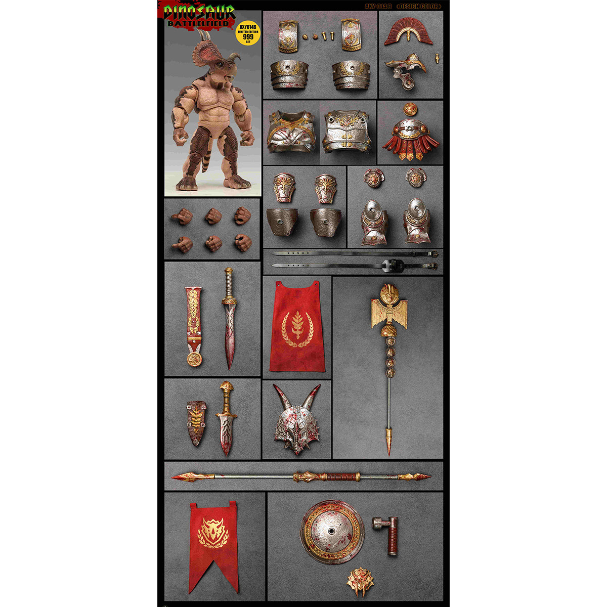 AXYTOYS Dinosaur Battlefield Triceratops & Accessory Pack Action Figures