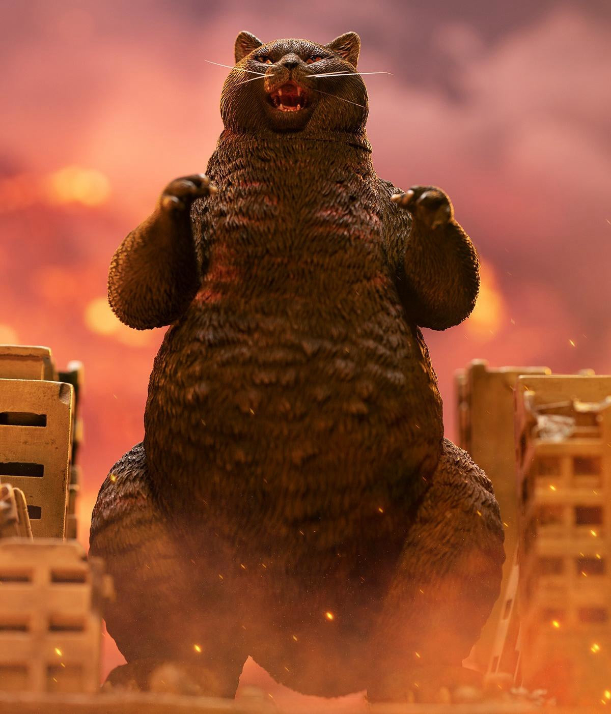 JXK JXK226B Black Meowzilla Expertly Hand-Painted, Lifelike Animal Figurine