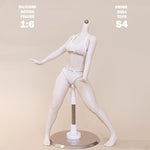 PDTOYS Seamless Platinum Silicone Standard Female Body S4 Integrated Hands & Feet Pale Skin with Body Makeup Articulated Fingers
