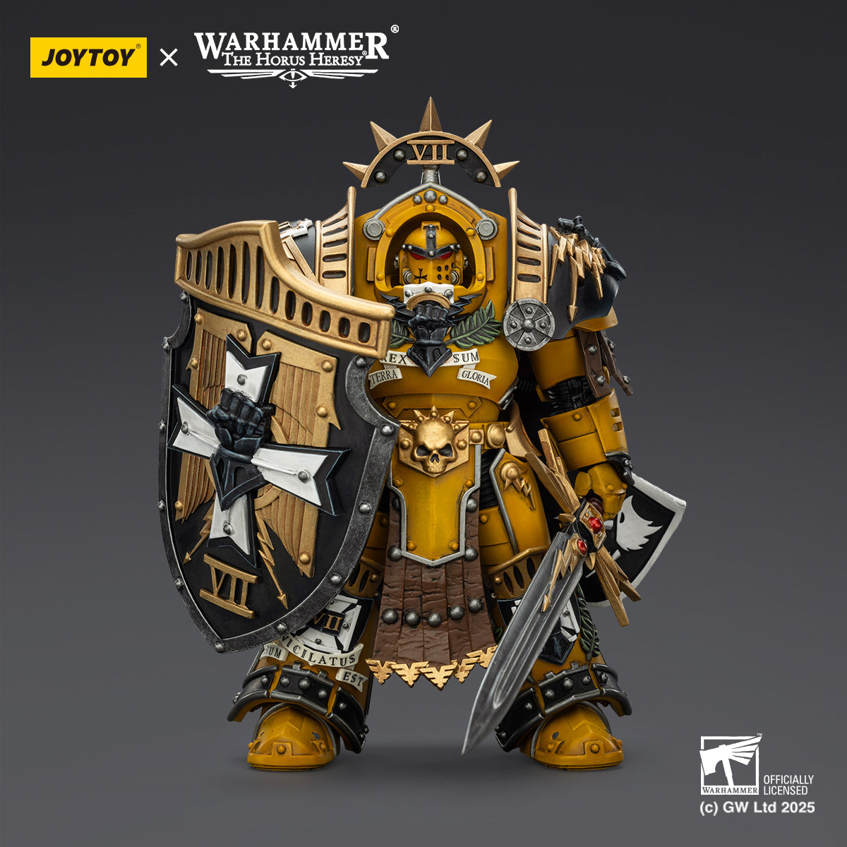 JOYTOY Warhammer Imperial Fists Librarian Consul with Force Axe and Bolt Pistol & Legion Praetor in Tartaros Terminator Armour with Power Sword and Vigil Storm Shield
