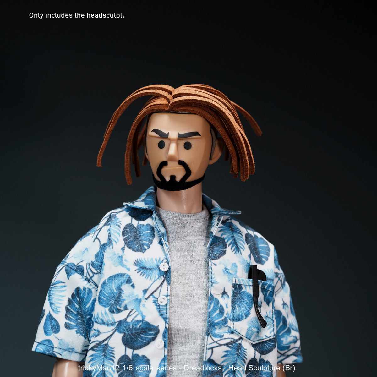 TrickyMan12 Dreadlocks Male Head Sculpt Black Hair FB-10083-1 Brown Hair FB-10083-5 Accessory 1/6 Scale Fit Action Figure