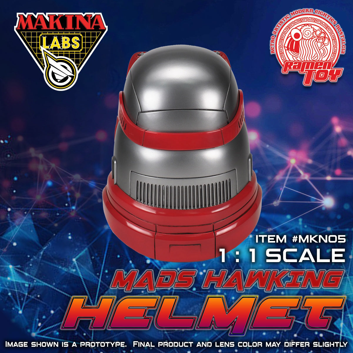 Ramen Toy MAKINA LABS MADS HAWKING HELMET MKNN05 1/1 Scale Replica