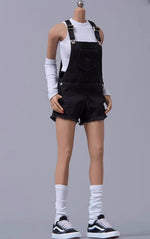 Cdtoys Female Figure Doll Clothes: Black Suspender Shorts For Female 12-inch Action Figure