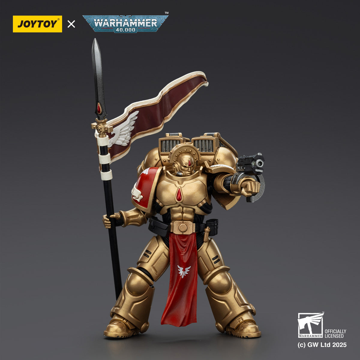 (Only Shipped to the US) JOYTOY Blood Angels Sanguinary Guard 3 with Angelus Boltgun and Encarmine Spear JT01864 1/18 Scale Action Figure