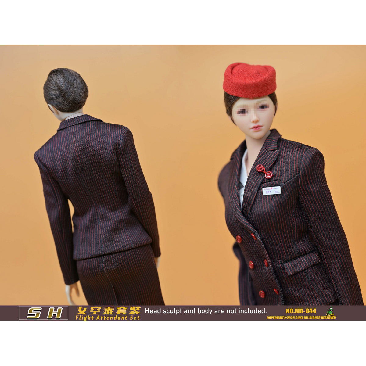 CUKE TOYS SH The Flight Attendant Set Doll Clothes Accessory Fit 1/6 Scale 12-inches Figure