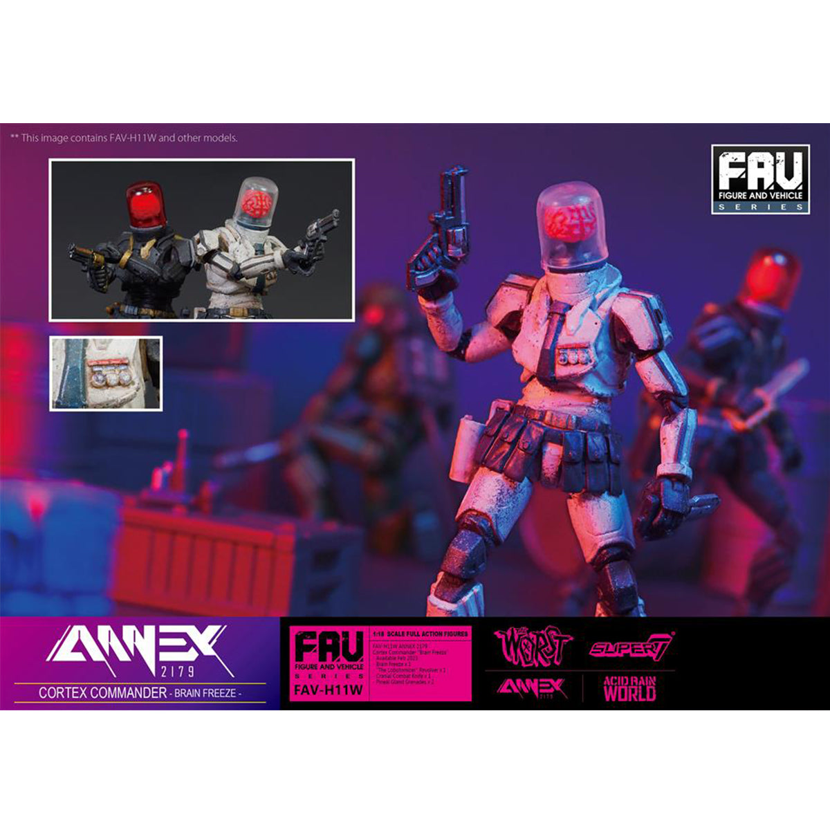 TOY ALLIANCE Acid Rain World Cortex Commander Brain Freeze Action Figure