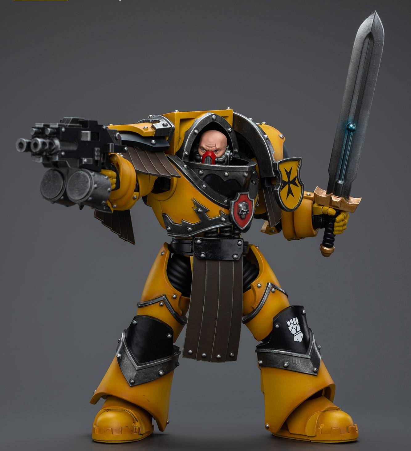 HiPlay JoyToy Warhammer The Horus Heresy Collectible Figure: Imperial Fists Legion Cataphractii Terminator Squad Legion Cataphractii Sergeant with Power Sword 1:18 Scale Action Figures JT9374