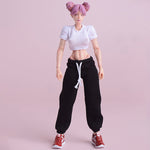 ATStory Figure Doll Clothes: Mecha Girl Short-Sleeve Crop Top - White For Action Figure