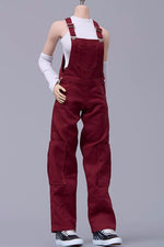 Cdtoys Female Figure Doll Clothes: Jujube Red Suspender Pants For Female 12-inch Action Figure
