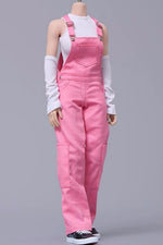 Cdtoys Female Figure Doll Clothes: Pink Suspender Pants For Female 12-inch Action Figure