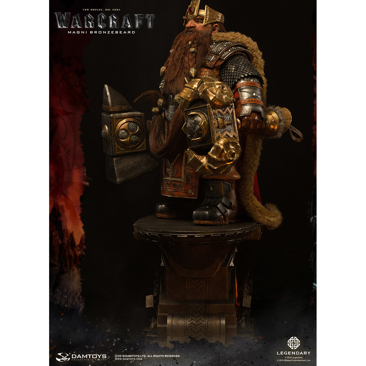 DAMTOYS DMLW09 Epic Series Warcraft movie – Magni Bronzebeard 25-inch Premium Art Statue
