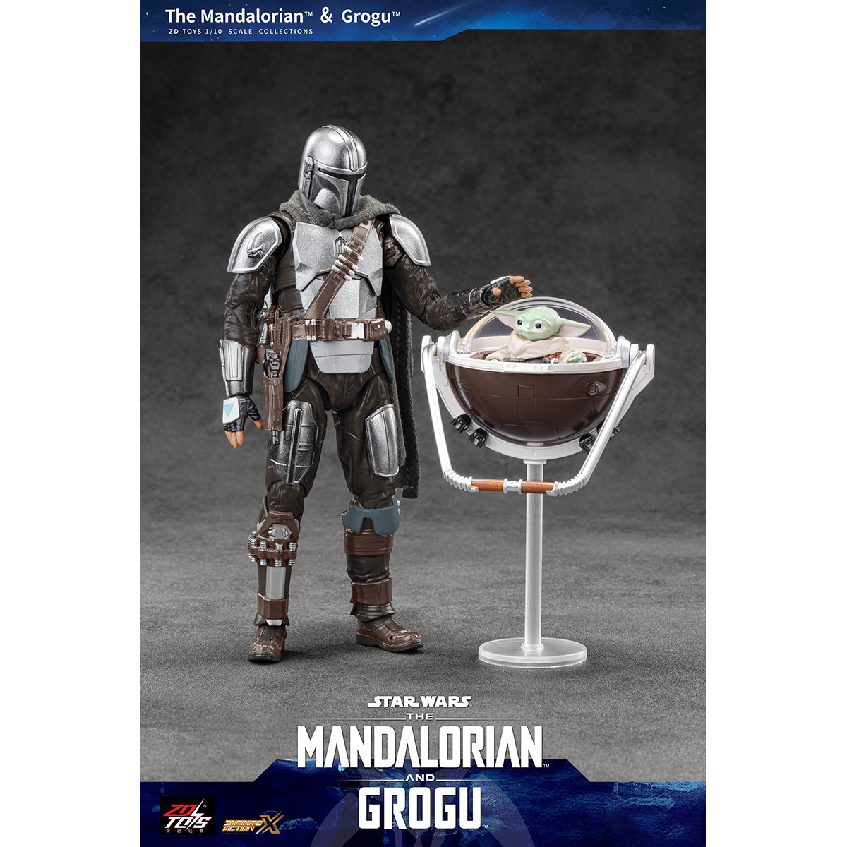 ZD Toys Star Wars The Mandalorian and Grogu 1/10 Scale Action Figure Set