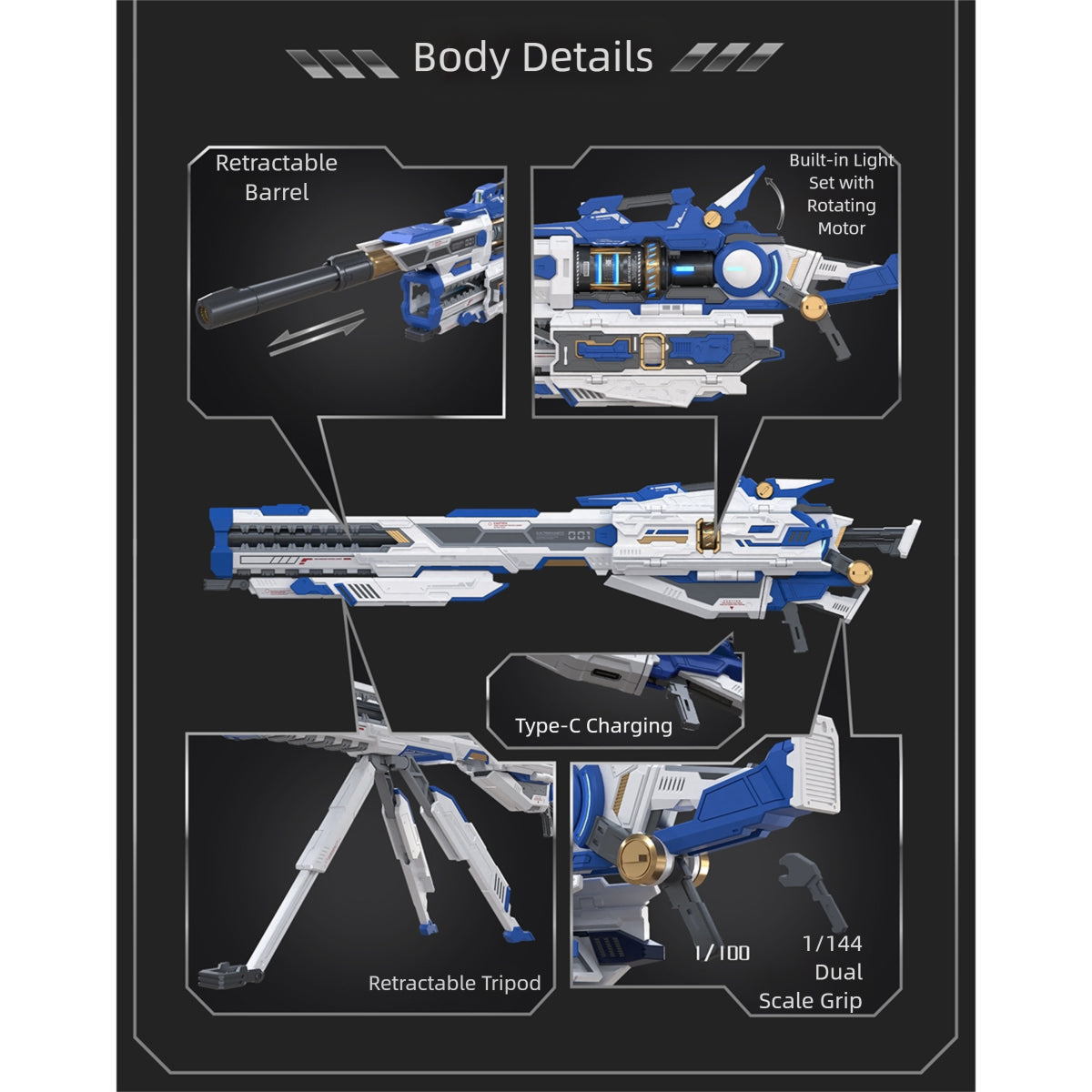 Qianqiu Shang Heavy-Duty Explosive Railgun Accessory Pack Assembly Model 2.0 Optimized Version