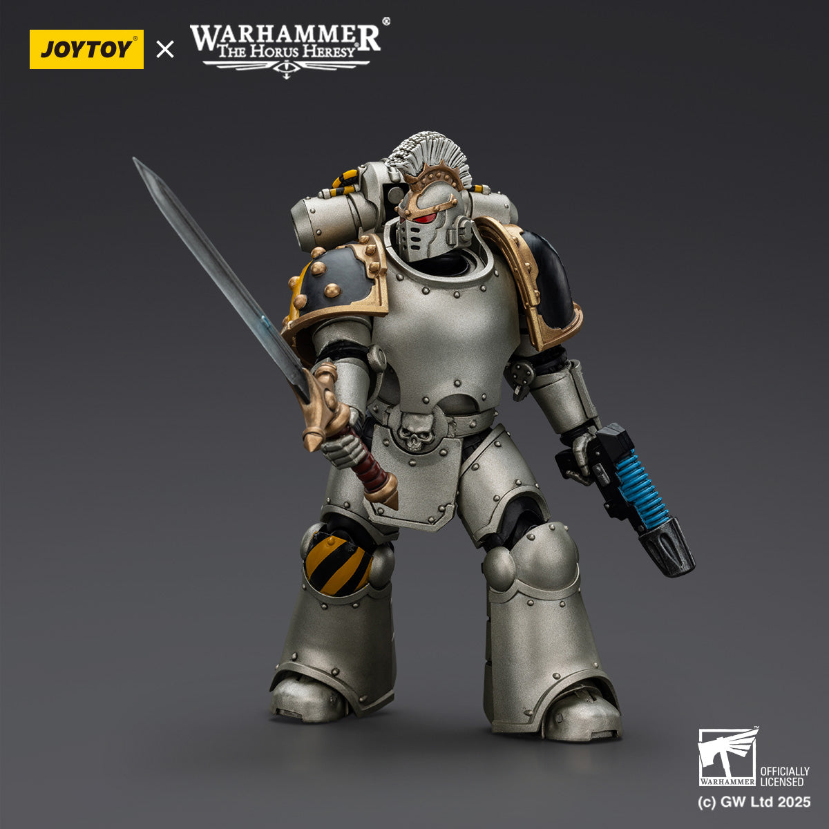 JOYTOY Warhammer The Horus Heresy, Iron Warriors Command Squad Chosen with Legion Standard/MKVI Tactical Sergeant with Power Sword and Plasma Pistol, Action Figures
