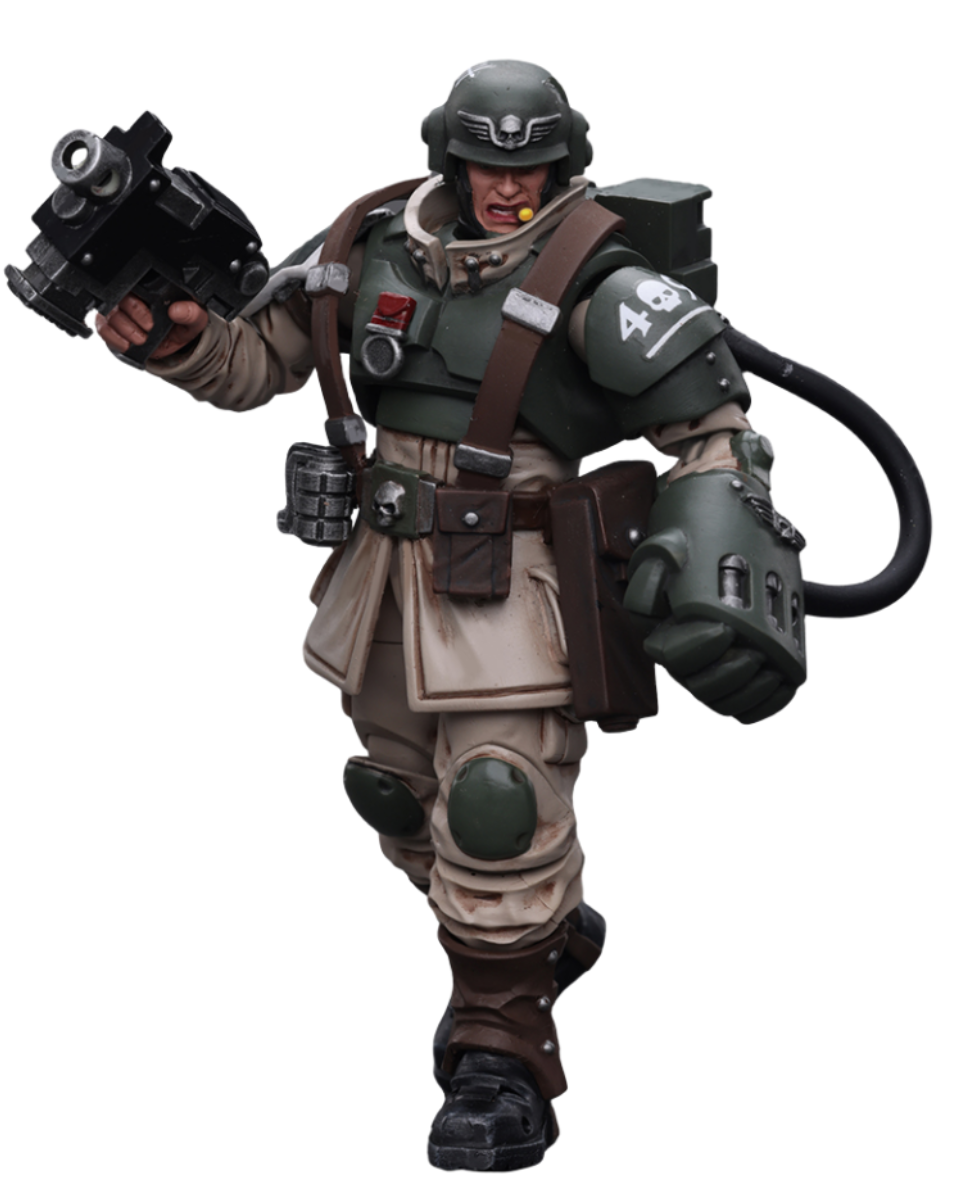 HiPlay JoyToy Warhammer 40K Collectible Figure: Astra Militarum Cadian Command Squad Veteran Sergeant with Power Fist 1:18 Scale Action Figures JT7936