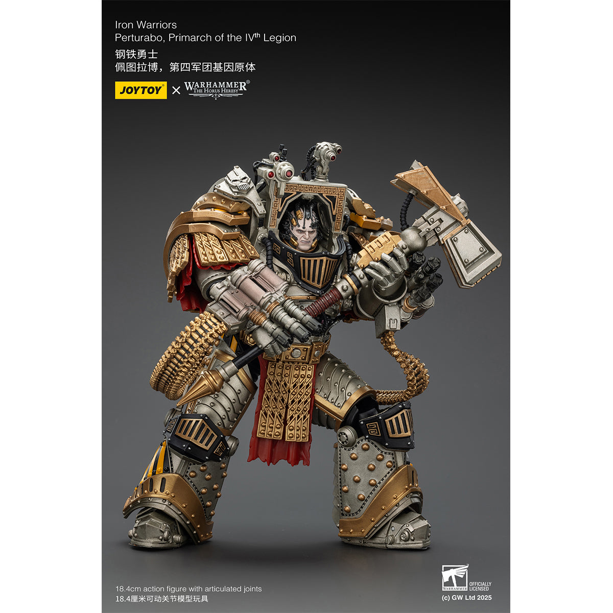 JOYTOY Iron Warriors Perturabo Primarch of the lVth Legion JT01819 Warhammer 1/18 Action Figure