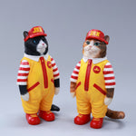 JXK Clown Cat Static Expertly Hand-Painted Lifelike Animal Figurine