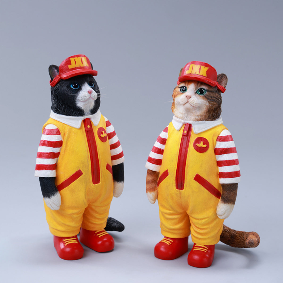 JXK Clown Cat Static Expertly Hand-Painted Lifelike Animal Figurine